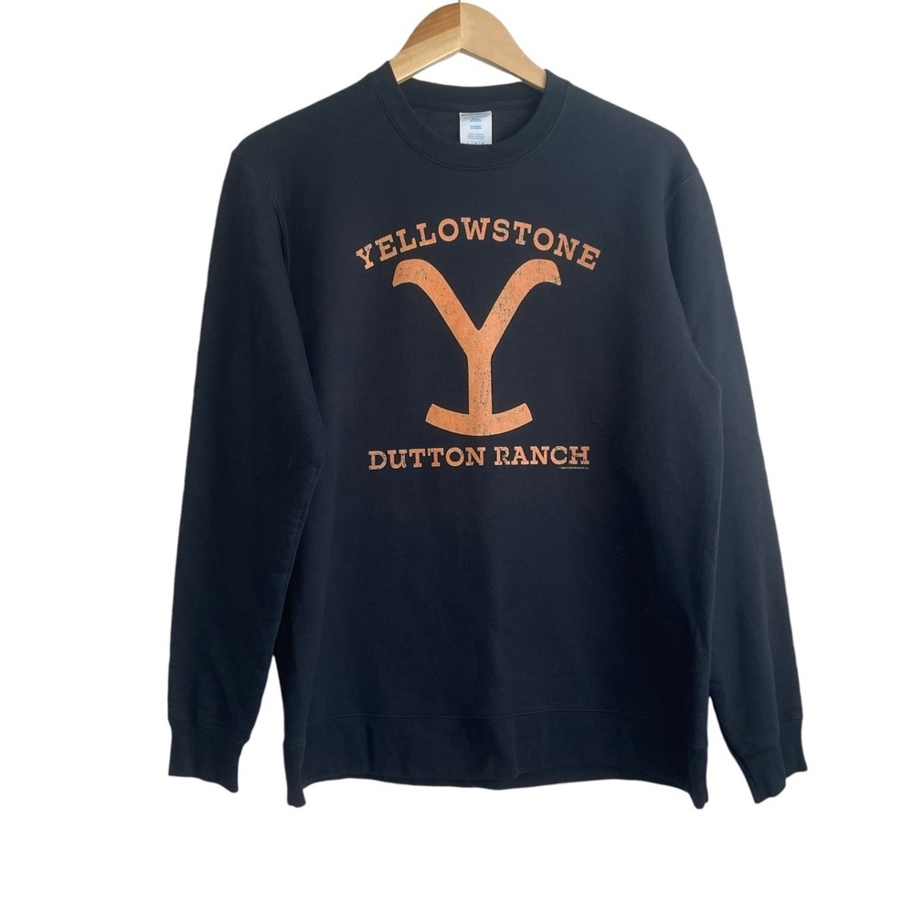 Yellowstone Dutton‎ Ranch Mens Sweatshirt L Black Western Ranchcore TV Graphic